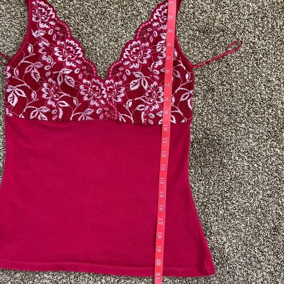INC Cotton/Spandex /Lace camisole - Cerise Pink - Picture 6 of 8
